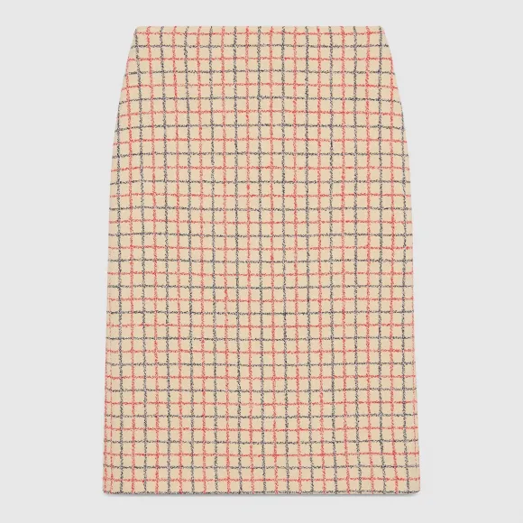 古驰/Gucci 复古套格花纹铅笔裙 511247 Z467J 9383