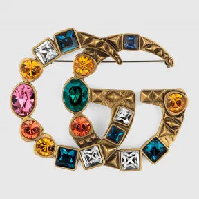 古驰/Gucci 水晶双G胸针 515149 I7486 8512