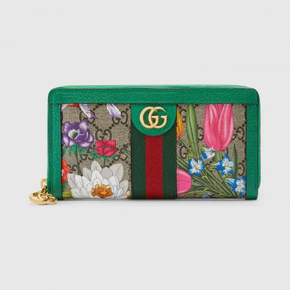 古驰/Gucci 官网专享Ophidia系列GG花卉全拉链式钱包 523154_92YBE_8709