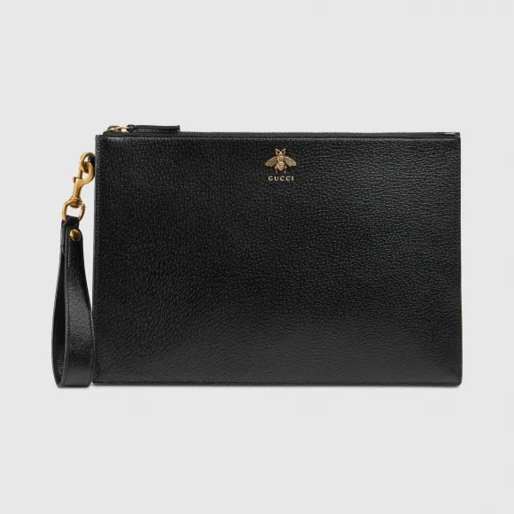 古驰/Gucci Animalier系列皮革手拿包 523684-DJ20T-1000