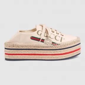 古驰/Gucci Gucci标识厚底草编鞋 525711 9SJ00 9063