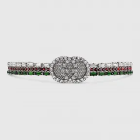 古驰/Gucci 水晶条纹织带颈圈 527312 I4987 8518