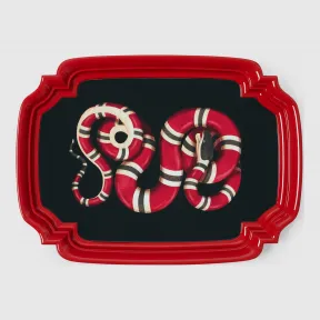 古驰/Gucci 珊瑚蛇印花金属托盘 528240 ZAM06 6440