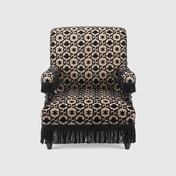 古驰/Gucci GG提花扶手椅 黑色和米色GG提花  528264-ZAW44-1702