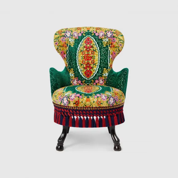 古驰/Gucci 天鹅绒花卉提花扶手椅 528279-ZAE1D-7040