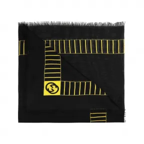 古驰/Gucci 黑色 85% 莫代尔|15% 真丝 男士 披巾 535071-4G865-1075