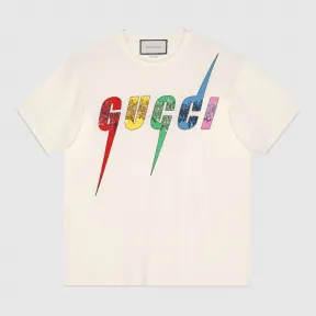 古驰/Gucci 饰Gucci锋刃印花超大造型棉质T恤 539081 XJA2H 7136
