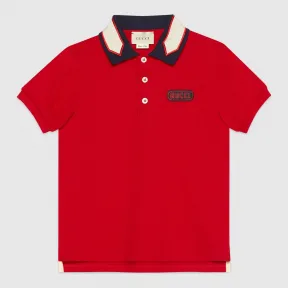 古驰/Gucci 儿童Gucci贴饰polo衫 540616 XJAAC 6130