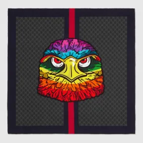 古驰/Gucci 雄鹰图案真丝GG方巾 545940 4G001 1068