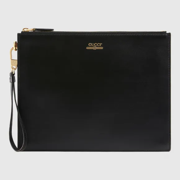 古驰/Gucci 饰Gucci标识皮革手拿包 547613 0YA0G 1000