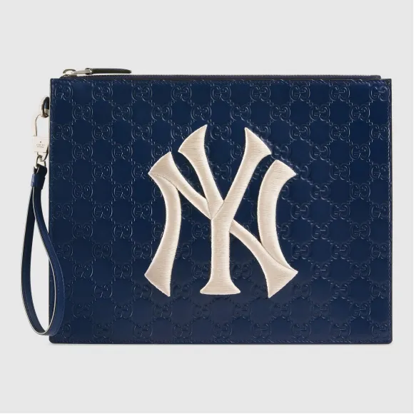 古驰/Gucci NY Yankees™贴饰皮革手拿包 547796 DMTIN 4769