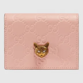 古驰/Gucci Gucci Signature系列猫头图案卡包 548057 0G6FT 5877
