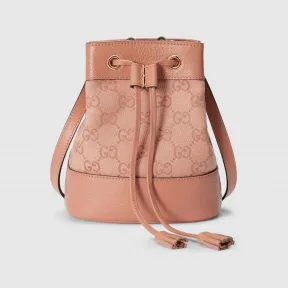 古驰/Gucci 粉色帆布Ophidia系列GG迷你水桶包 550620-FACC5-5748