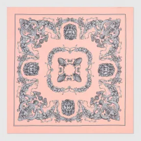 古驰/Gucci GG、狮子和橡树印花真丝方巾 551108 3G001 6963