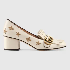 古驰/Gucci 刺绣皮革中跟浅口鞋 551548 D3V00 9022