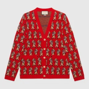 古驰/Gucci 男士小猪图案羊毛开衫 553580 XKADT 6527