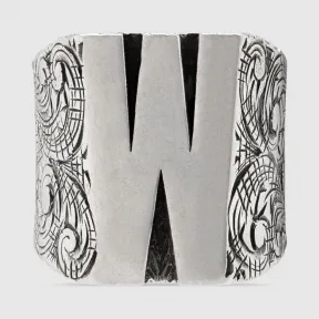 古驰/Gucci 字母“W”造型纯银戒指 554266-J8400-0811