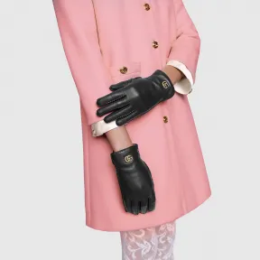 古驰/Gucci 双G皮革手套 554281_BN060_1060