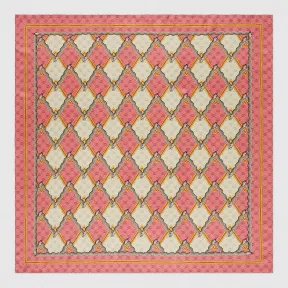 古驰/Gucci 灵蛇菱形印花真丝方巾 555523 3G001 5878