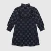 古驰/Gucci 儿童 GG 金银丝线连衣裙 571384 XJBEI 4048
