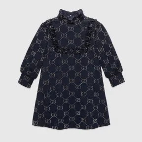 古驰/Gucci 儿童 GG 金银丝线连衣裙 571384 XJBEI 4048