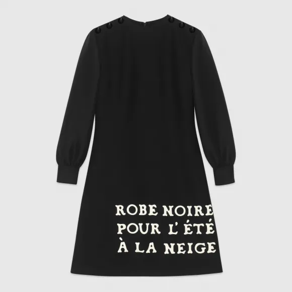 古驰/Gucci 印花羊毛真丝连衣裙 572473 ZHM88 1082