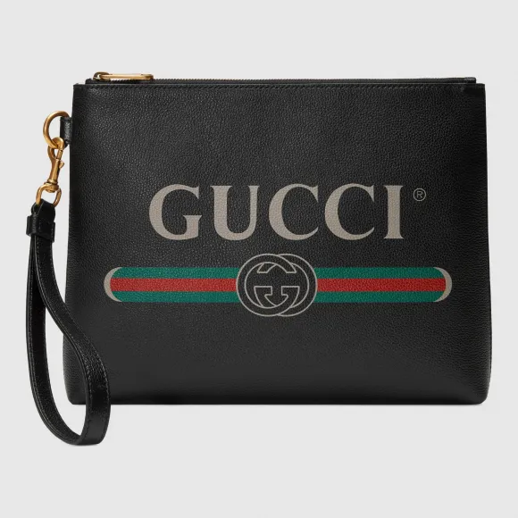 古驰/Gucci Gucci Print系列皮革手拿包 572770 0Y2AT 8163