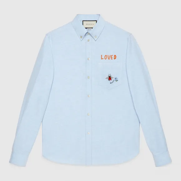 古驰/Gucci 刺绣牛津棉衬衫 574534 ZABZS 4910