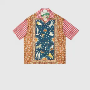 古驰/Gucci 超大造型印花真丝保龄球衫 574559 ZACPB 4384