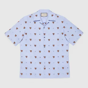 古驰/Gucci 虎头和标志性符号图案切丝衬衫 574566 ZABOF 4159