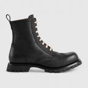 古驰/Gucci 皮革布洛克系带靴 575109_DHR00_1000