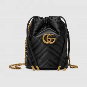 古驰/Gucci GG Marmont 系列迷你水桶包 575163-DTDRT-1000