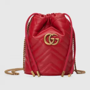 古驰/Gucci GG Marmont 系列迷你水桶包 575163 DTDRT 6433