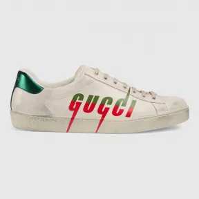 古驰/Gucci Ace 系列男士 Gucci 锋刃印花运动鞋 576137 A38V0 9090