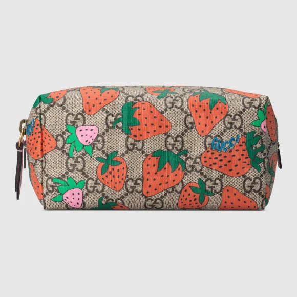 古驰/Gucci 饰 Gucci 草莓印花 GG 化妆包 576218 G3EAT 8483