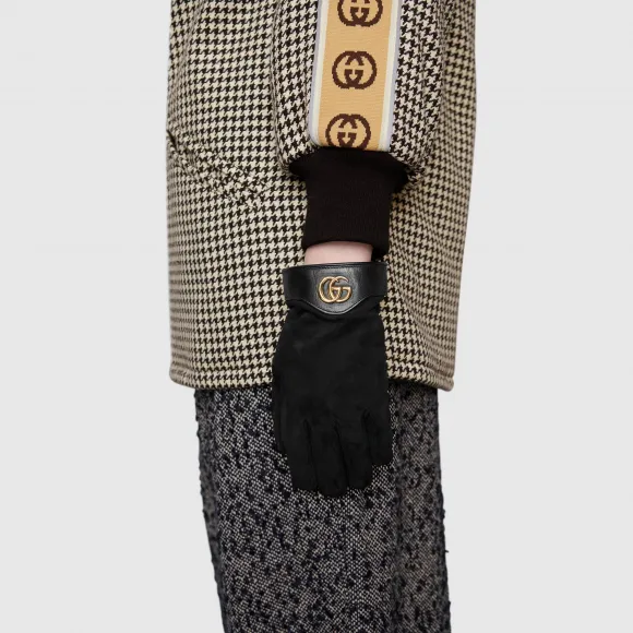 古驰/Gucci 饰双G麂皮手套  576239_4SA63_1060