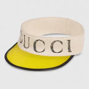 古驰/Gucci 饰 Gucci 标识乙烯基遮阳帽 576251 4HG59 9275