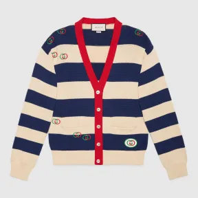 古驰/Gucci 刺绣条纹针织开衫 576801 XKAUJ 9505