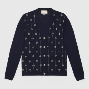 古驰/Gucci 互扣式 G 条纹开衫 576901 XKAUM 4650