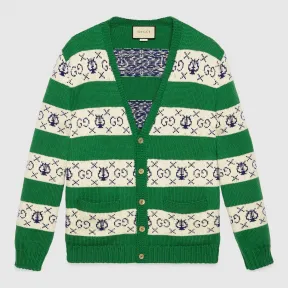 古驰/Gucci GG 里拉琴条纹提花开衫 577119 XKAUQ 3516