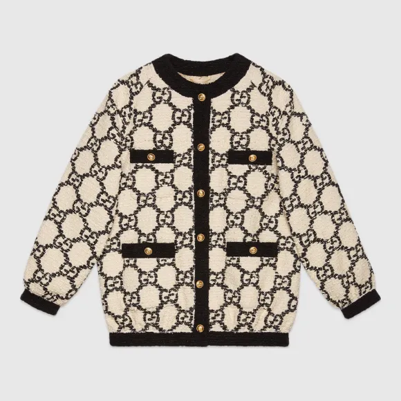古驰/Gucci GG 花呢超大造型飞行员夹克 577454 ZACCV 9024