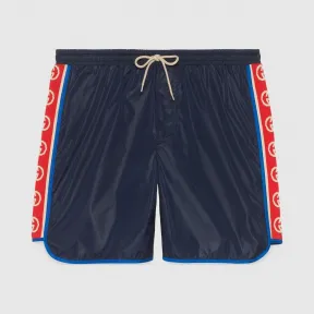 古驰/Gucci 标志条纹尼龙泳裤 577800-XHABJ-4487
