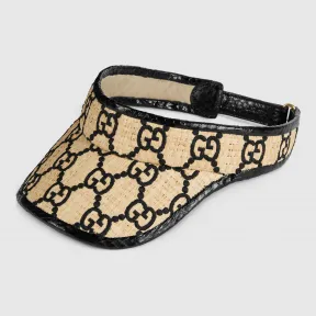 古驰/Gucci 饰蛇皮 GG 遮阳帽 577902 3HH38 9260