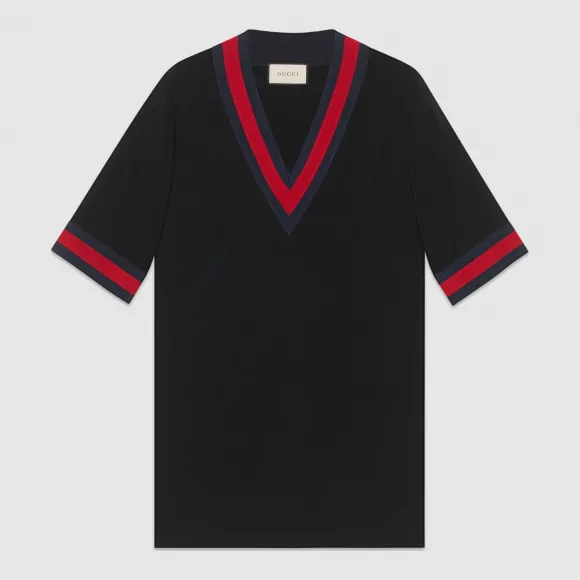 古驰/Gucci 廓形织带人造丝衬衫 578702 ZKR01 1043