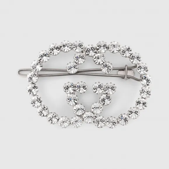 古驰/Gucci 水晶互扣式双G发夹 578873-J1D50-8162