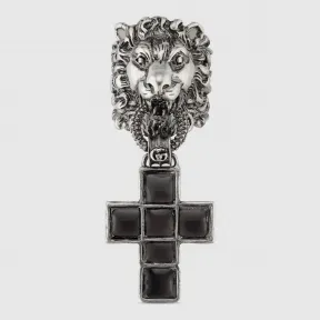 古驰/Gucci 饰十字架吊坠狮头戒指 579448 J1630 8131