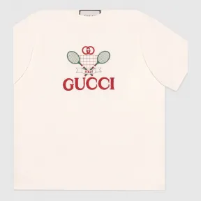 古驰/Gucci Gucci 网球印花 T 恤 580762 XJBHP 7136