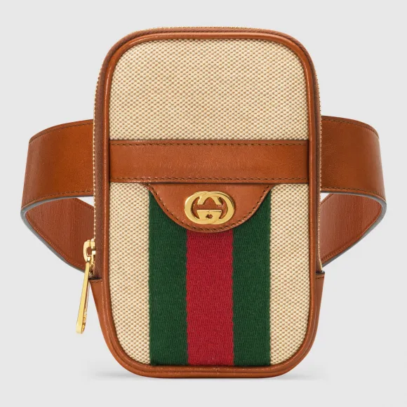 古驰/Gucci 复古帆布腰挎式 iPhone 手机包 581519 98BFG 9686