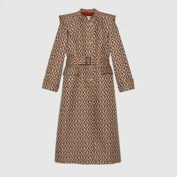 古驰/Gucci 饰斗篷 G 菱形印花大衣 581837 Z8AEX 2254