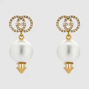 古驰/Gucci 互扣式双G珍珠耳环 582822-J1D51-8516